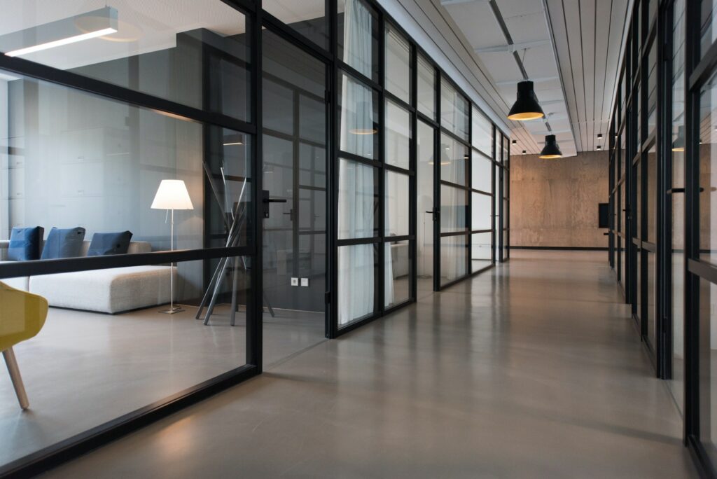 Hallway in an ultra-modern office