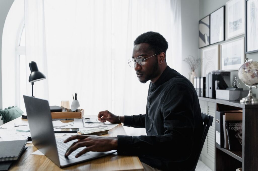 A team member works from home via secure access architecture